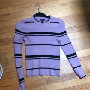 Purple form fitting sweater